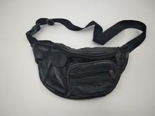 Tinder Patchwork Faux Black Leather Adjustable Strap 6 Compartment Fannie Waist