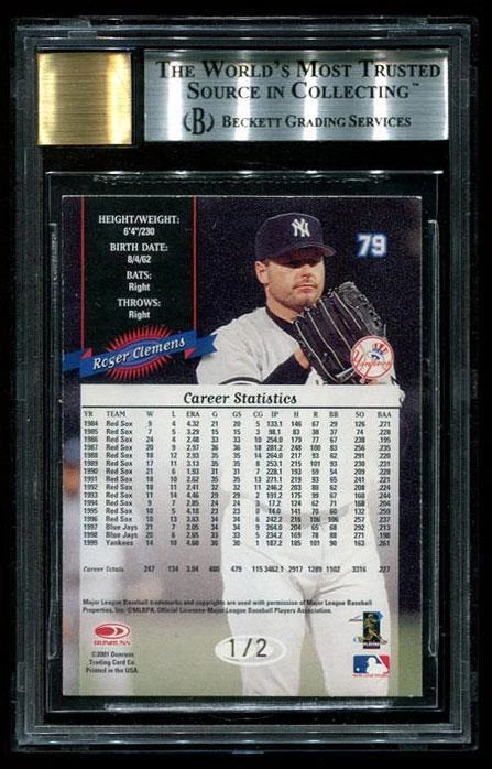 ROGER CLEMENS 2005 Absolute Recollection Auto 2000 Donruss #1/2 BGS 8.5/10 auto - Image 3 of 3
