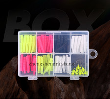 80pcs/Box Fishing Lures Set Soft Worm Bait Lead Head Jig Hooks Fishing Tackle