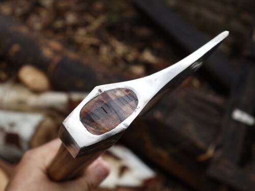 EDC Ascia Viking fatta a mano in acciaio al carbonio Tomahawk con fodero in pelle BL-4090 - Foto 14 di 19