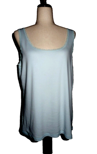 Laura Scott XL Signature Fit Pale Blue Tank Cami XL Cotton - Picture 2 of 9