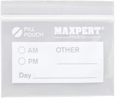Travel Pill Baggies, Resealable Zipper Pill Organizer Pouch Bags Write On, 100ct