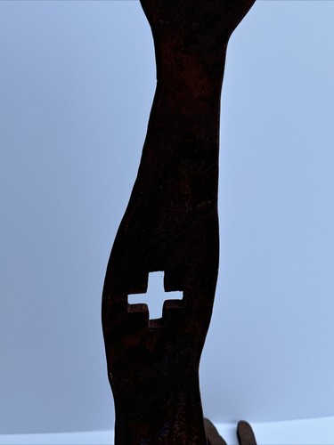 VINTAGE MODERNIST SCULPTURE METAL ARM HANDS OK PERFECT ABSTRACT FUNK LARGE 1970 - Picture 4 of 14