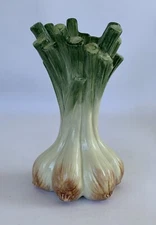 Fitz And Floyd Ceramic Green Onion Leeks Candle Holder 6”