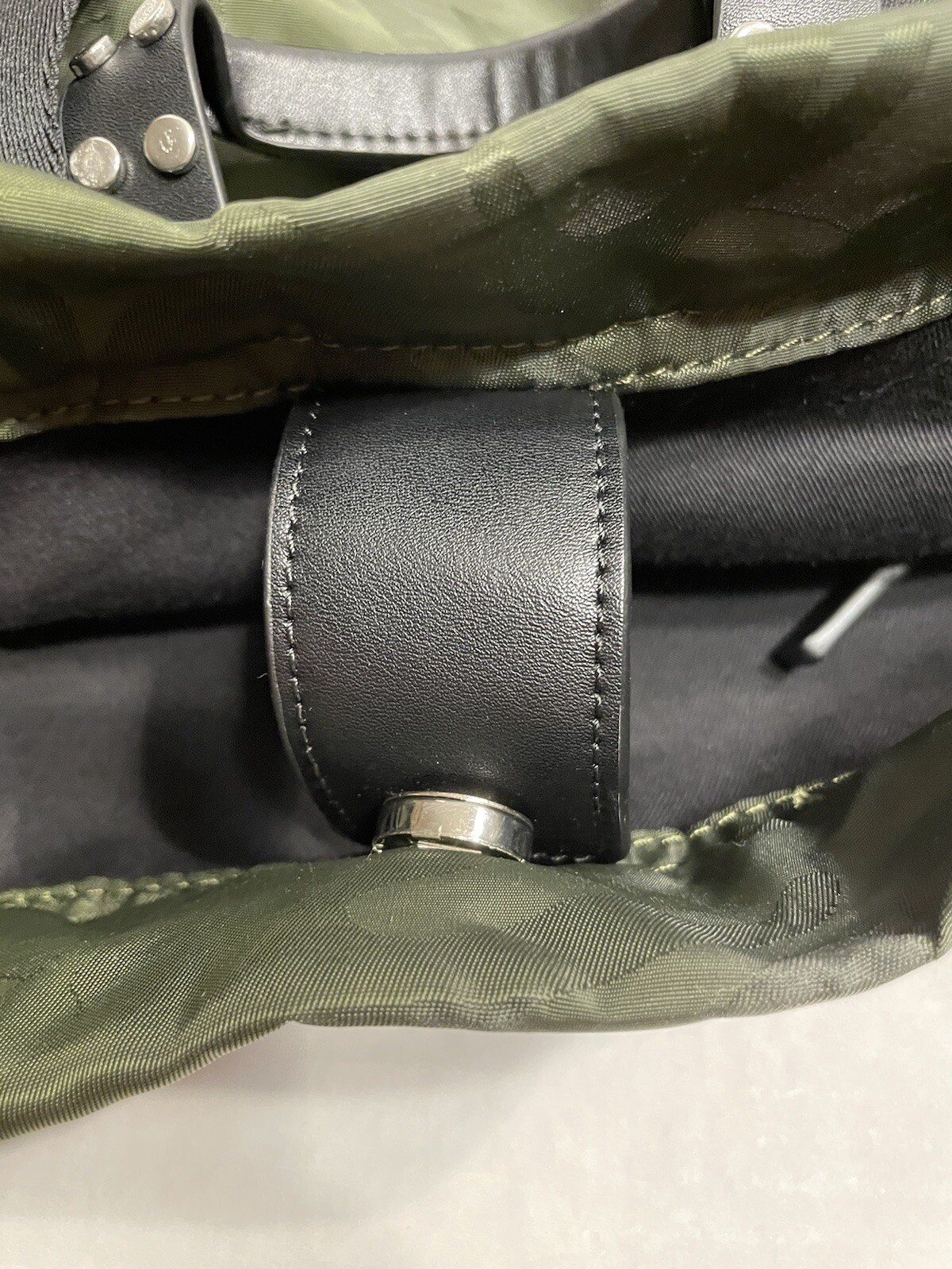 French Connection Rocky Drawstring Backpack Green… - image 13