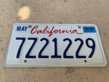 CALIFORNIA STATE LICENSE PLATE [ 7Z21229 ] FREE SHIPPING Fix it Angel