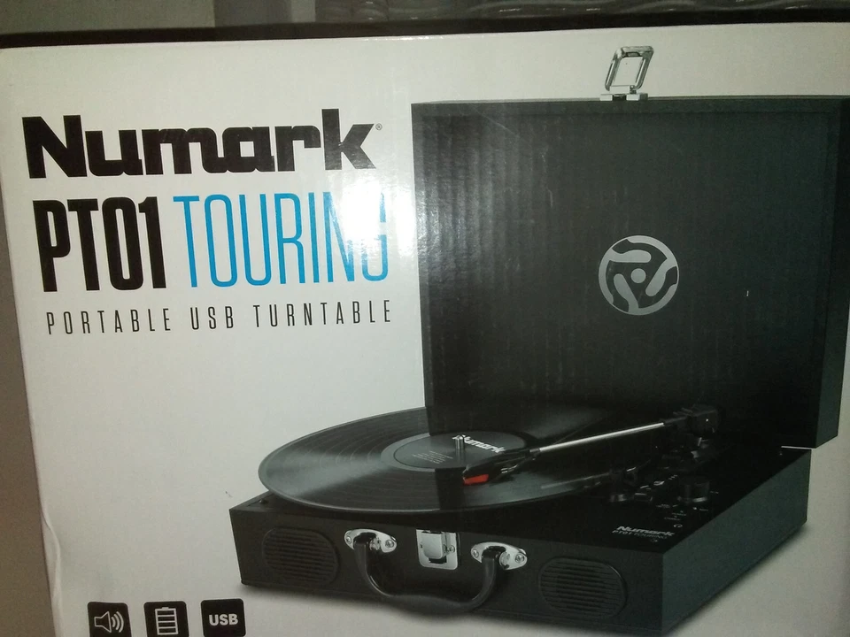 Numark PT01 Touring Portable Suitcase Turntable Rechargable w/ Built in Speakers - Image 2 of 4