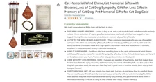 Cat Wind Chimes Memorial Wind Chime For Outside Cat Lover Gifts For Women Grandm