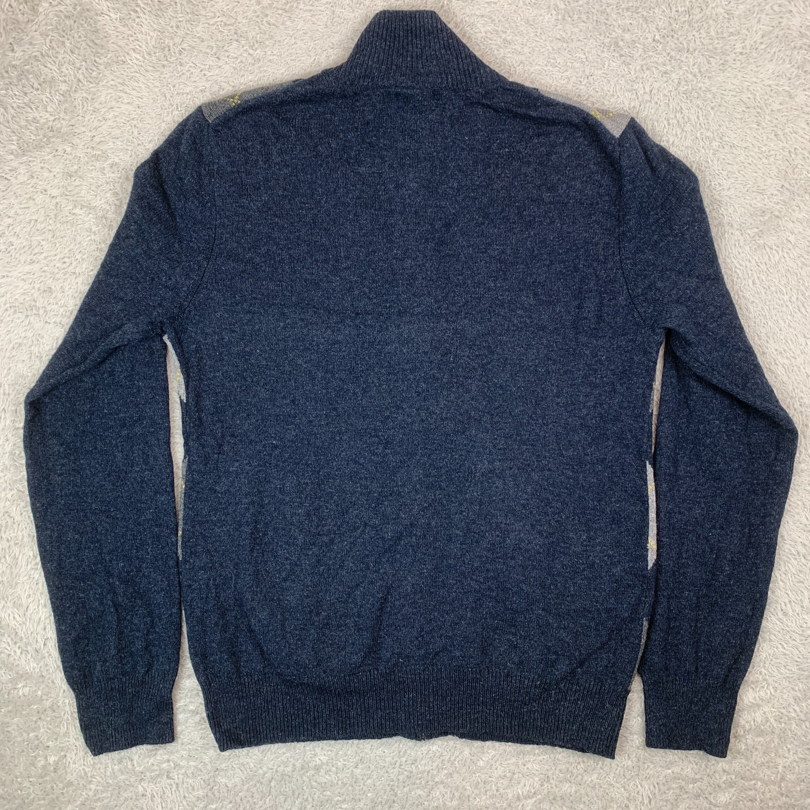 GAP Blue Argyle Patterned Full Zip Knitted Cardig… - image 8