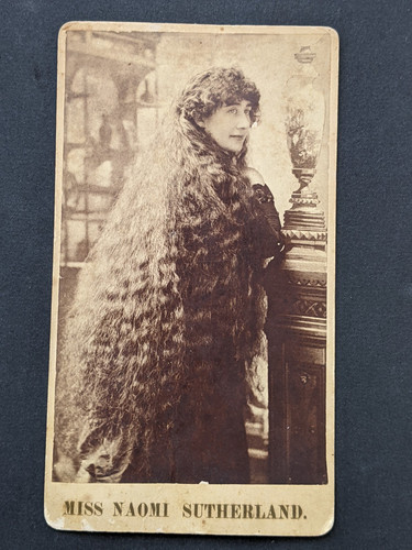 Antique Cabinet Photograph Beautiful Woman Long Hair Odd Circus Naomi Sutherland - Picture 1 of 12