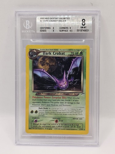 Pokemon Card Dark Crobat 2/105 Neo Destiny Beckett 8 NM-MT Cosmos Holo ENG