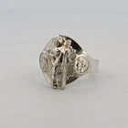 Vintage Mexico Catholic Jesus Christ Sterling Silver 925 Ring Size 7.75
