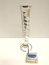 Silver City Glass Co Fern Bud Vase Sterling Plated Crystal 6.5" H NWT