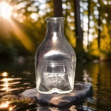 Vintage 1950's American Erie PA 250 ml Pyrex Glass IV Flask Bottle 5.5"H