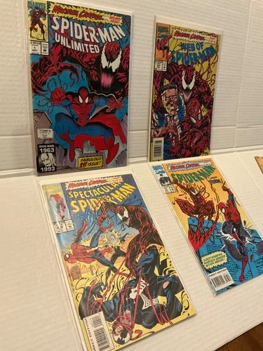 Vintage Spider-Man Marvel Comic Lot of 4 Maximum Carnage Issues # 1 101 202 & 37