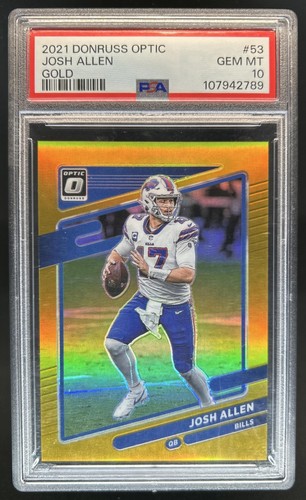 2021 Panini Donruss Optic Josh Allen Gold #/10 Bills PSA 10 GEM MINT