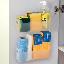 2 Pcs Kitchen Cabinet Door Organizer,Adhesive Mount Inside Cabinet Door Stora...