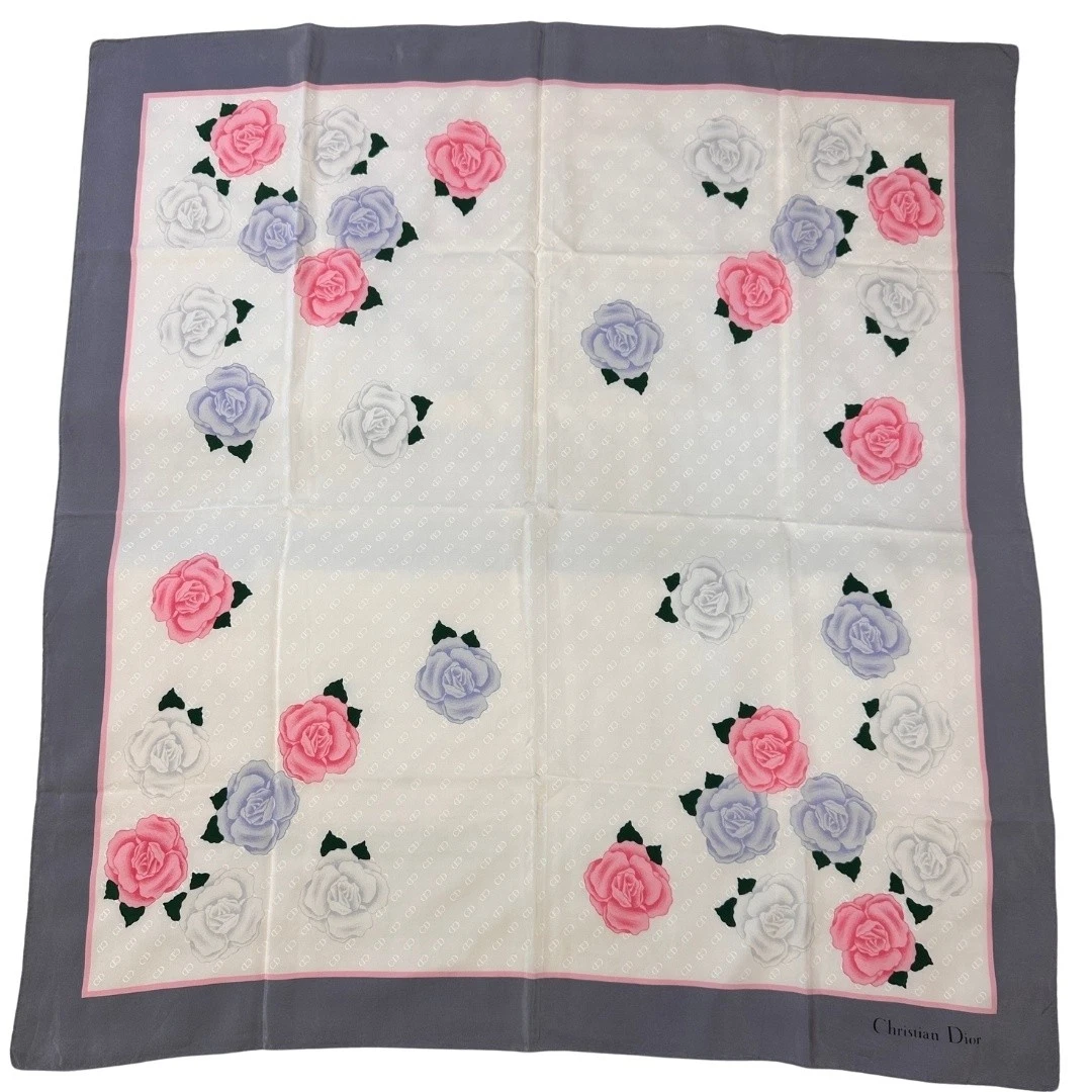 Christian Dior écharpes accessoires vêtements roses motifs floraux occasion NE51 0