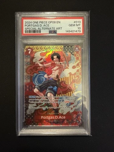 PORTGAS D. ACE - OP08 (SP) OP02-013 TWO LEGENDS FOIL - PSA10