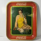 Vintage Original 1929 Coca Cola Serving Tray "Bathing Beauty Swimsuit Girl"