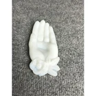 Vintage small milk glass open hand soap dish trinket helping hand 5” Victorian