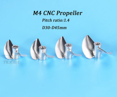 RC Boat 2 Blades Propeller Alloy Screw M4 30-45 Durable Quality Toys Spare Parts
