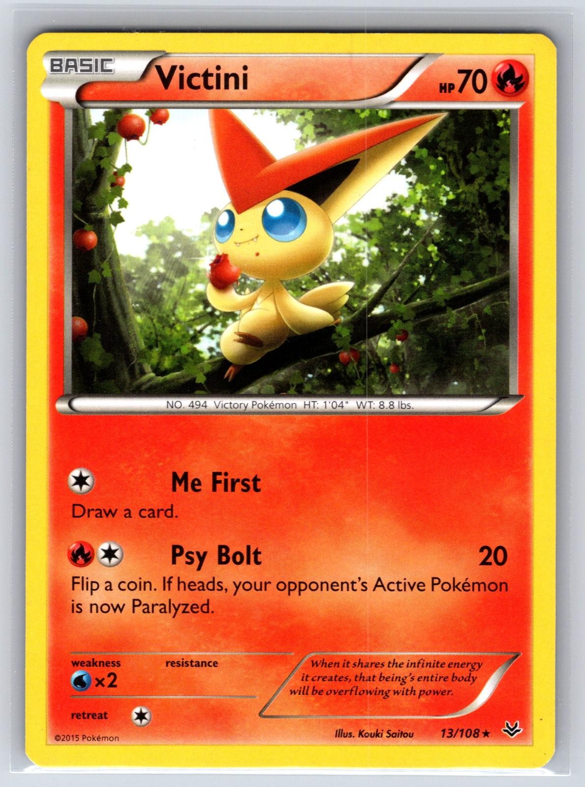 Victini 13/108 Rare Roaring Skies Pokemon Lightly Played