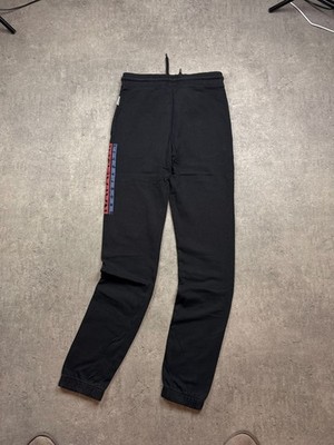 Napapijri Black Jogger Pants With Side Logo Print XS Cotton Blend