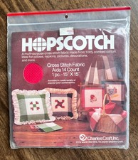 Charles Craft HOPSCOTCH Red/White 14 Ct Aida Counted Cross Stitch Fabric 15"x15"