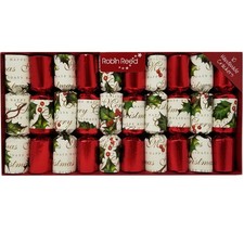 Robin Reed English Holiday Christmas Crackers - Bows and Berries, 10 Count