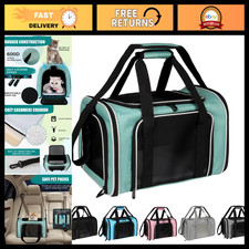 Soft-Sided Pet Carrier for Cats Dogs up to 15lbs - Portable, Foldable, Airline
