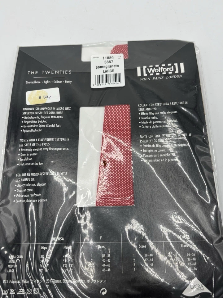 Medias de red rojas Pantimedias rojas Wolford L Foto 3 de 3