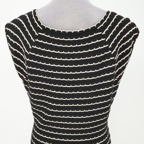 Jessica Simpson Sweater Dress Womens XL Black Ivory Stripes Knit Fit n Flare - Picture 7 of 12