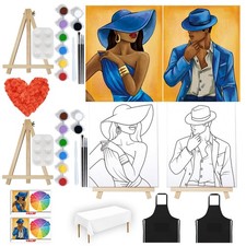 Paint and Sip Party Kit for Couples Date Night Painting Set with 2 Pre-Drawn ...