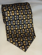 Ermenegildo Zegna Tie Mens One Size Multicolor Geometric 100 Silk Woven Italy
