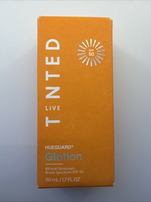 Live TINTED Hueguard Glotion Mineral Sunscreen Broad Spectrum SPF50. Deep Medium