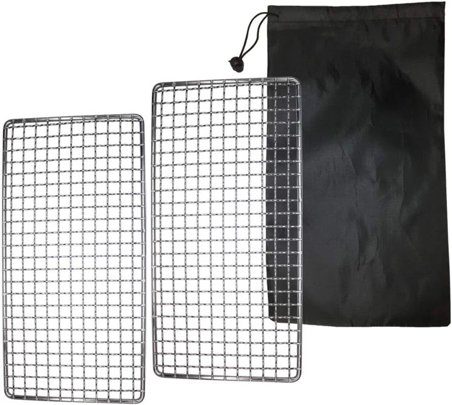 Camping Bushcraft Backpacker Grill Welded Stainless Steel Campfire Silver