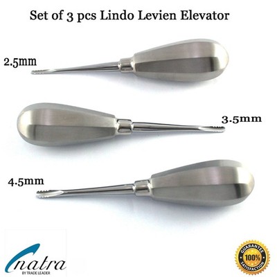 3 Pcs Dental Root Elevators Oral Surgery PDL Luxating LINDO LEVIEN NATRA