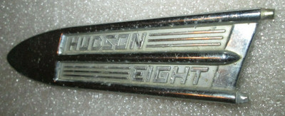 1930's 1940's HUDSON EIGHT 8 HOOD FENDER TRIM EMBLEM BADGE FACTORY ORIGINAL OEM 