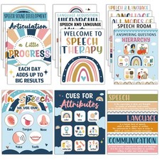 16Pcs Speech Therapy Posters for Classroom Decorations Boho Language Patholog...