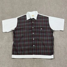 Vintage 60s Mister G Cotton Plaid Button Up Shirt Jac Mens Large Rockabilly