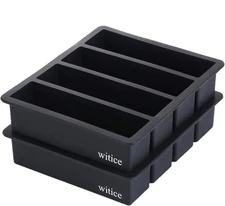 Silicone Ice Cube Trays Large for Whisky(2-Pack) - Butter Mold,With Easy Release