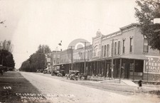Street View Chicago St., N. Side, Bronson MI 1921 RPPC Photo Postcard COPY
