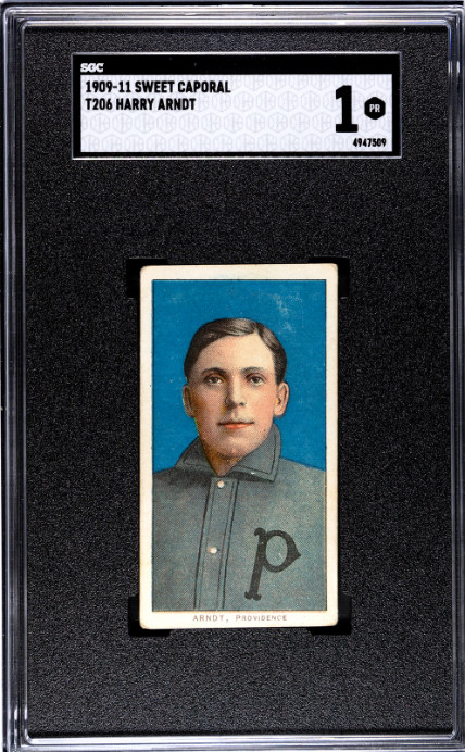 1909-11 T206 Harry Arndt Sweet Caporal SGC 1 - Nice Centering! Baseball Card