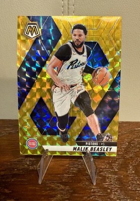 Panini Mosaic 24-25 Malik Beasley Pistons #130 Gold Prizm 5/10 Jersey# - NEW
