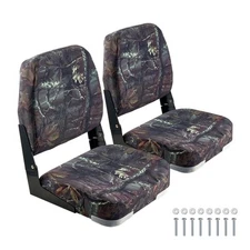 2pcs Boat Seat Low Back Fold-Down Fishing Boat Seat Sponge Cushion Padding Chair