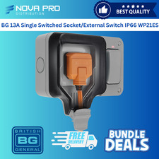 BG WP21ES - 1 Outdoor Garden 1 Gang 13A Single Plug Socket With External Switch