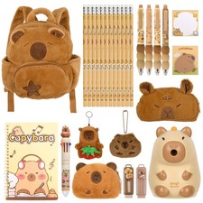 Capybara Stationery Set 28 Pcs with Pencils, Erasers, Notebook - Cute Gifts
