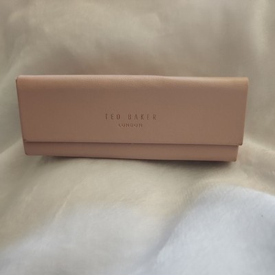 TED BAKER London 6  Sunglasses Case Pink Magnetic Floral Triangle & Cloth 