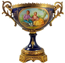 Antike dekorativer Vase Bronze Porzellan  c.a 1850 Frankreich Sèvres